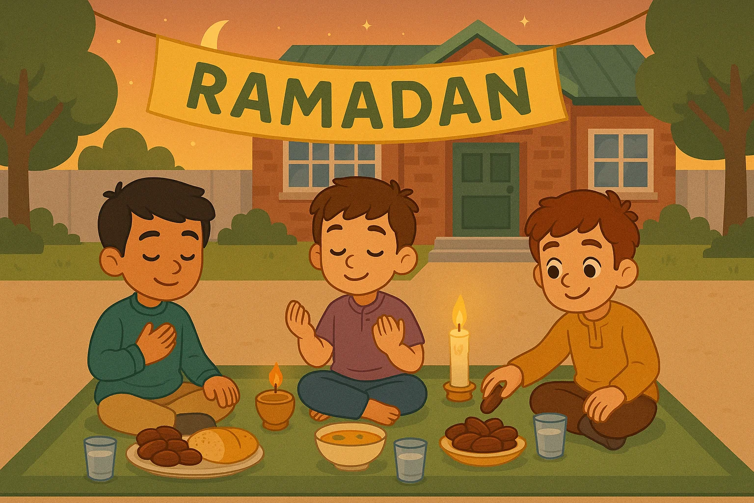 لحظات خاطره انگیز افطار در دبستان چکان